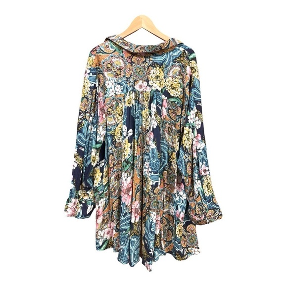 Roaman's Women's Plus Size Fit-And-Flare Crinkle floral Tunic size 32 W - Picture 6 of 15